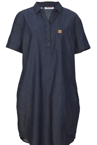 Damen jeans kleid dunkel - kleid,