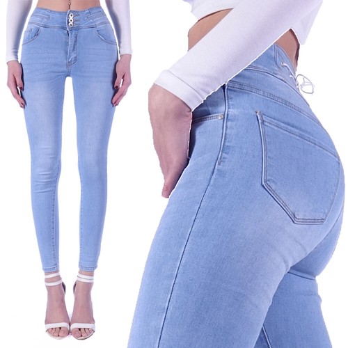 Damen röhrenjeans mid waist - mid,