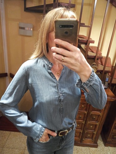 Damen bluse jeansbluse - damen,